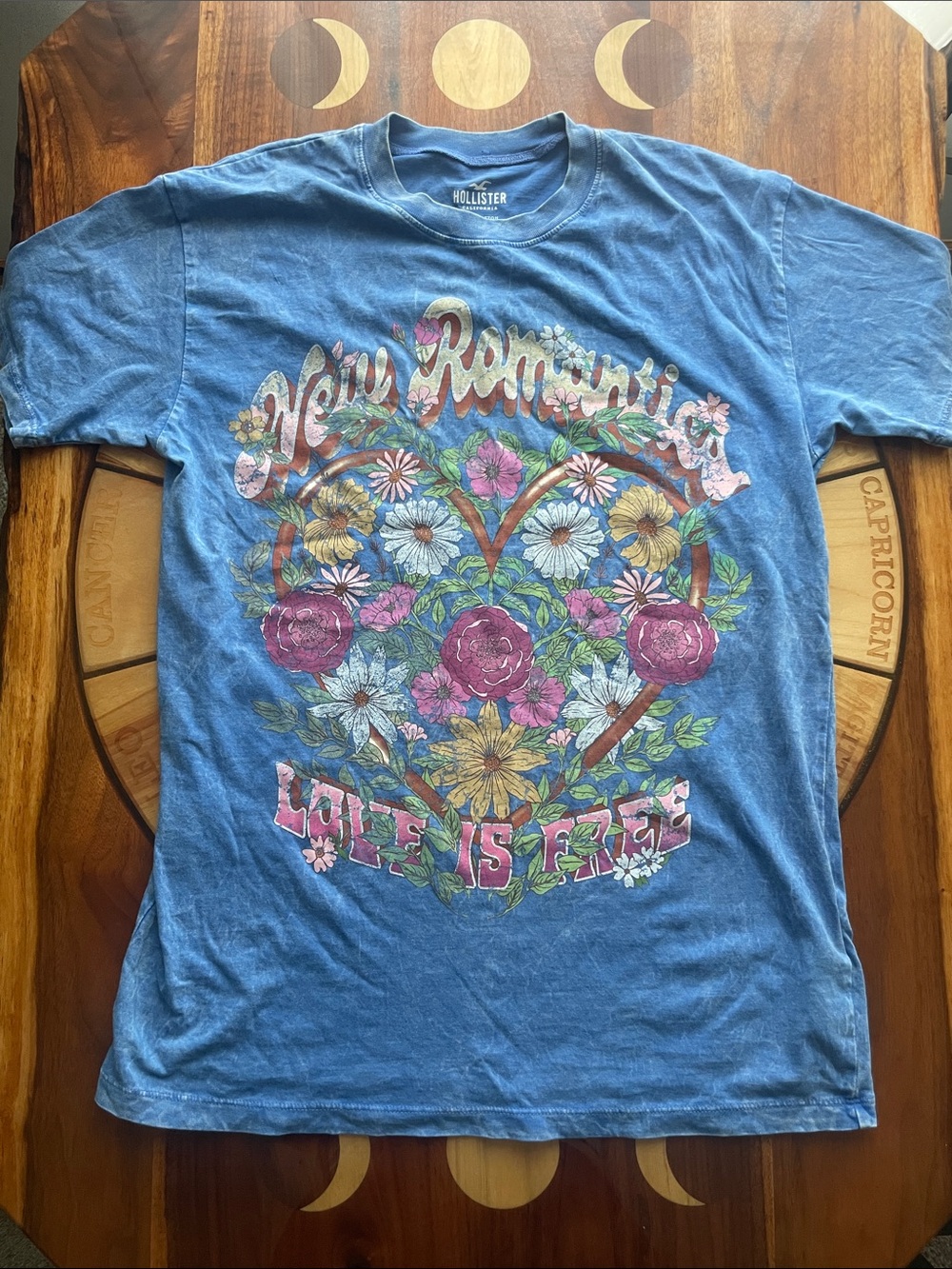 Boho Chic Retro 70s Acid Wash Band Tee 100% Cotton Flower Child Romantic